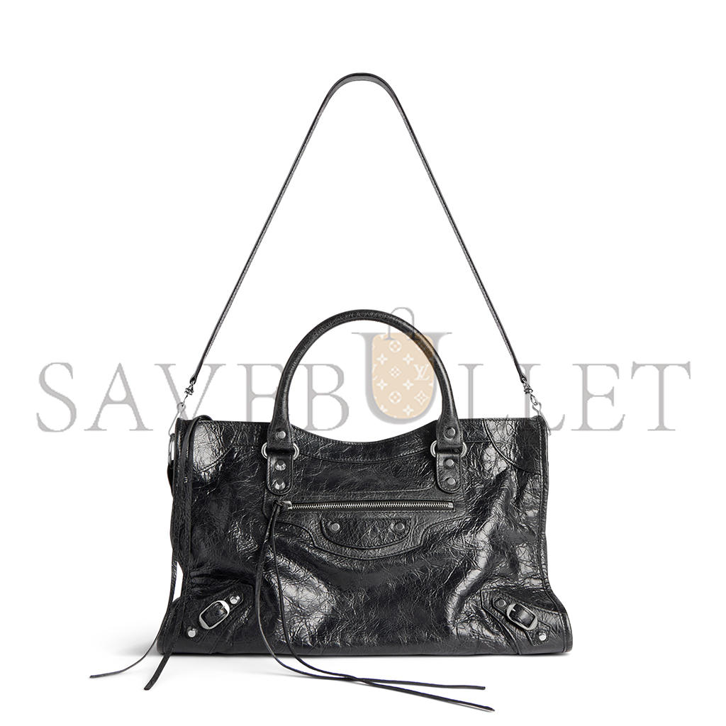 Ba*len*cia*ga le city medium bag in black 7977862aa9s1000 (38*24*13cm)